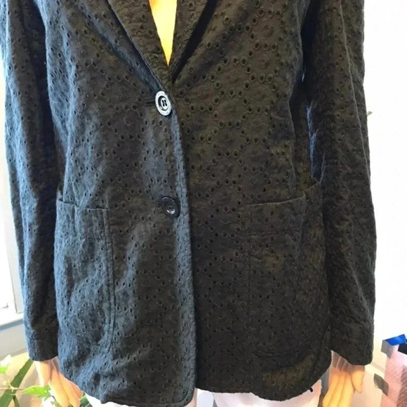 See By Chloe Cotton Black Lace 2 Buttons Jacket/Blazer Size S/M Pockets - Picture 6 of 14